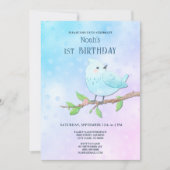 Blue Bird 1e verjaardag Kaart (Voorkant)