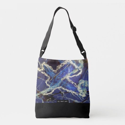 Blue Bird, Abstract Art Crossbody Tas (Achterkant)