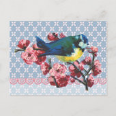 Blue Bird and Cherry Blossom Briefkaart (Voorkant)
