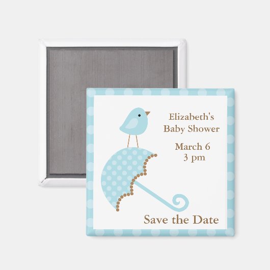 Blue Bird and Umbrella Magneet (Voorkant / Achterkant)