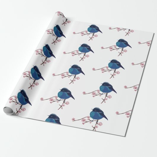 Blue Bird Art Cadeaupapier (Uitgerold)