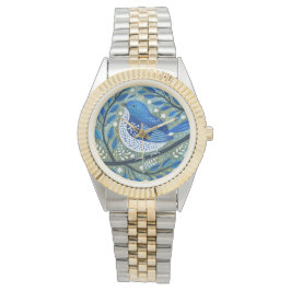 Blue Bird Art Horloge