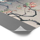 Blue Bird at Night, Watanabe Seitei Poster (Hoek)