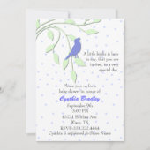 Blue Bird Baby shower Invitation Kaart (Voorkant)
