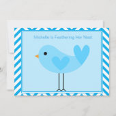 Blue Bird Baby shower Invitation Kaart (Voorkant)