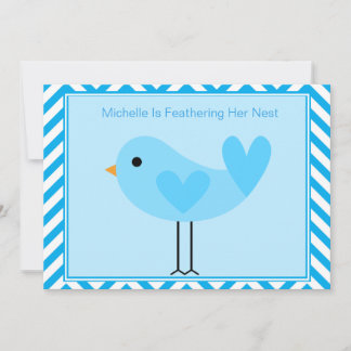 Blue Bird Baby shower Invitation Kaart
