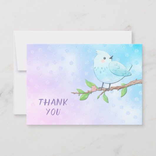 Blue Bird bedankje Bedankkaart (Voorkant)