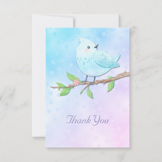 Blue Bird bedankje Bedankkaart (Voorkant)