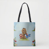 Blue Bird Birdhouse Tote Bag (Voorkant)