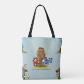 Blue Bird Birdhouse Tote Bag (Achterkant)