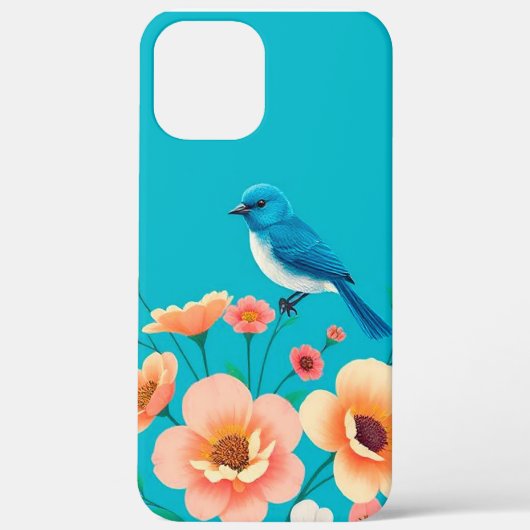 Blue Bird Bloemendagelijkse Beschermingsgreep Case-Mate iPhone Case (Achterkant)