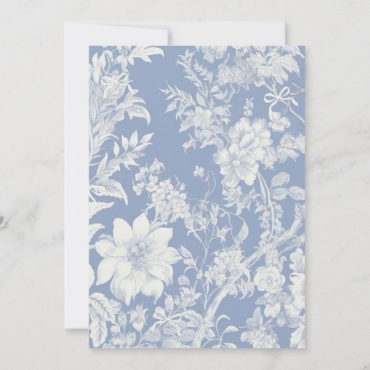 Blue Bird Chinoiserie Floral Vrijgezellenfeest Kaart (Achterkant)