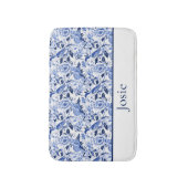Blue Bird Chinoiserie Monogram  Badmat (Voorkant Verticaal)