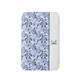 Blue Bird Chinoiserie Monogram  Badmat (Voorkant Verticaal)