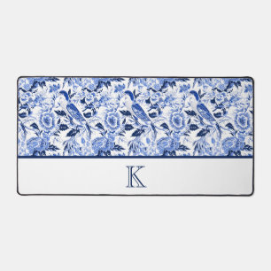 Blue Bird Chinoiserie Monogram Bureaumat