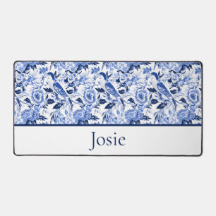 Blue Bird Chinoiserie Monogram Bureaumat