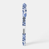 Blue Bird Chinoiserie Monogram  iPhone Hoesje (Rechterkant)