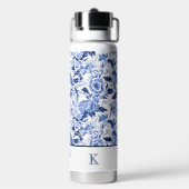 Blue Bird Chinoiserie Monogram Waterfles (Achterkant)