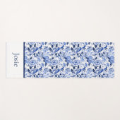 Blue Bird Chinoiserie Monogram Yogamat (Voorkant (horizontaal))