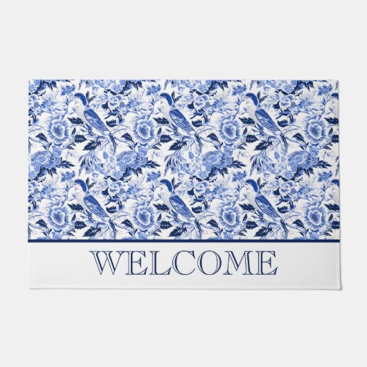 Blue Bird Chinoiserie Welkom Deurmat (Voorkant)