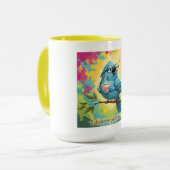 Blue Bird Coffee Mug Quote Mok (Voorkant links)