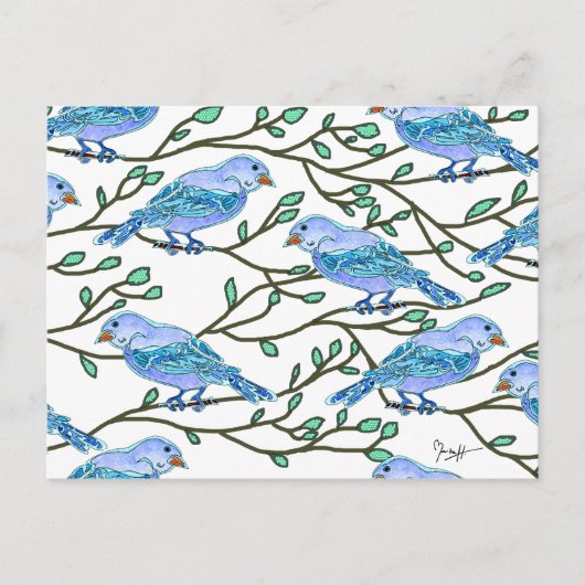 Blue Bird Conferentie Briefkaart (Voorkant)
