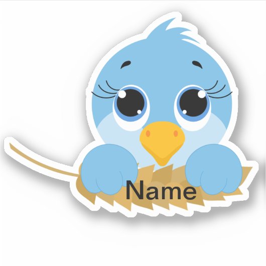 Blue Bird Die Cut Sticker Decal (Voorkant)
