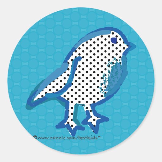 'Blue Bird' digitale schilderij Seal stickers (Voorkant)