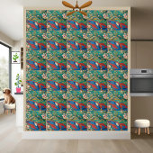 Blue Bird en Blossom Pattern Chinese Art Tegel Tegeltje