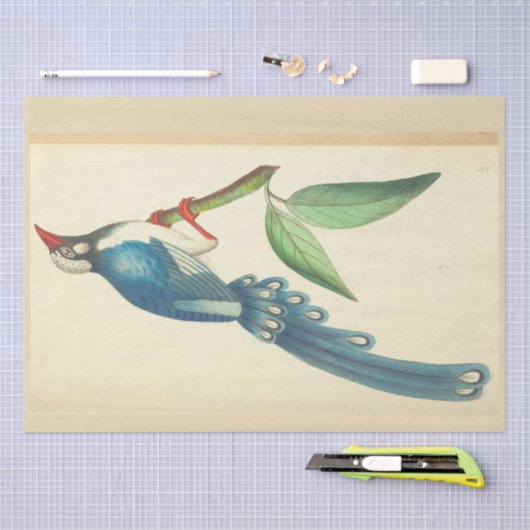  Blue Bird Ephemera Decoupage Tissue Paper Tissuepapier (Craft)
