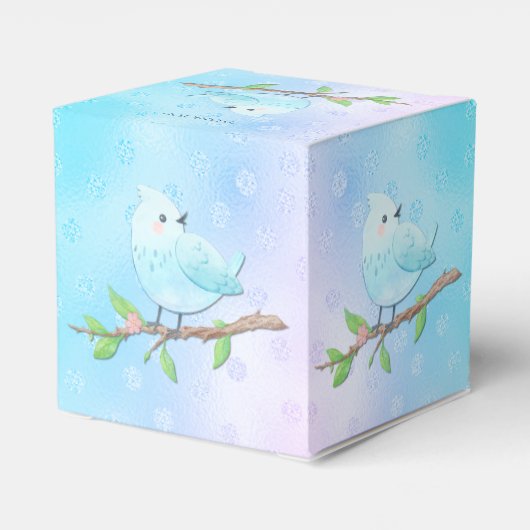 Blue Bird Favor Box Bedankdoosjes (Achterkant)