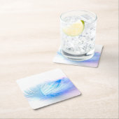 Blue Bird Feather Plume Kartonnen Onderzetters (Insitu)