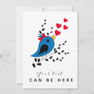 Blue Bird Flat Announcement Card Aankondiging