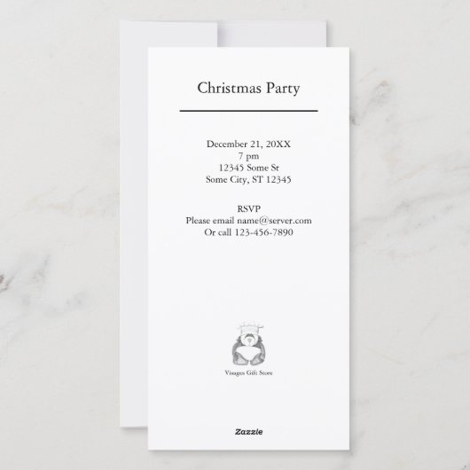  Blue Bird Flat Party Uitnodiging (Achterkant)