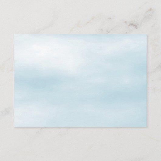 Blue Bird Floral Baby shower Informatiekaartje (Achterkant)