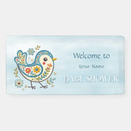 Blue Bird Floral Baby shower Spandoek