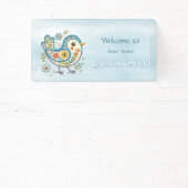 Blue Bird Floral Baby shower Spandoek (Insitu)