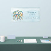 Blue Bird Floral Baby shower Spandoek (Beurs)