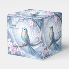 Blue Bird Floral Favor Box Bedankdoosjes