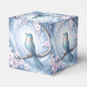 Blue Bird Floral Favor Box Bedankdoosjes (Achterkant)