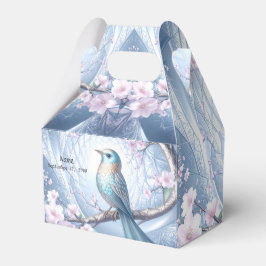 Blue Bird Floral Favor Box Bedankdoosjes