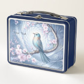 Blue Bird Floral Metal Lunch Box (Voorkant)