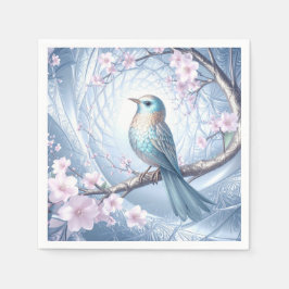 Blue Bird Floral Napkins Servet