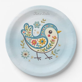 Blue Bird Floral Paper Bord