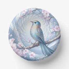 Blue Bird Floral Paper Bowl Papieren Kommen