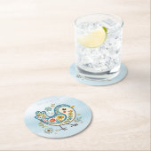 Blue Bird Floral Paper Onderzetter (Insitu)