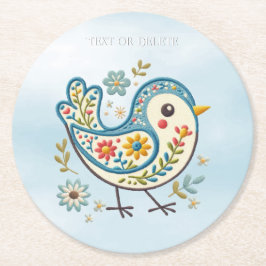 Blue Bird Floral Paper Onderzetter