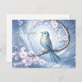 Blue Bird Floral Postcard Briefkaart (Voorkant / Achterkant)