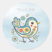 Blue Bird Floral Sticker (Voorkant)