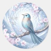 Blue Bird Floral Sticker (Voorkant)